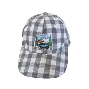 Gray Plaid Baseball‎ Cap Mountain Truck Embroidered Patch Hat Unisex